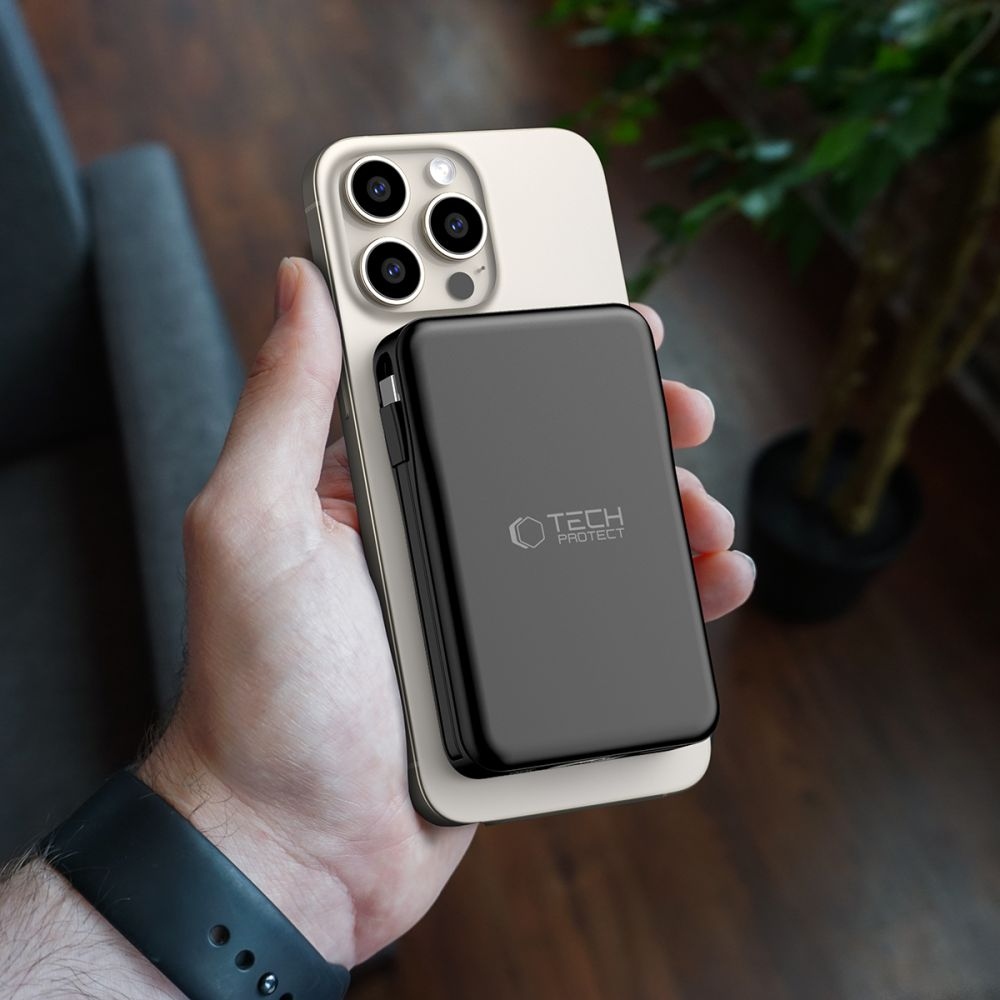 Tech-Protect PB31 LifeMag MagSafe powerbanka 10000 mAh 15W - čierna