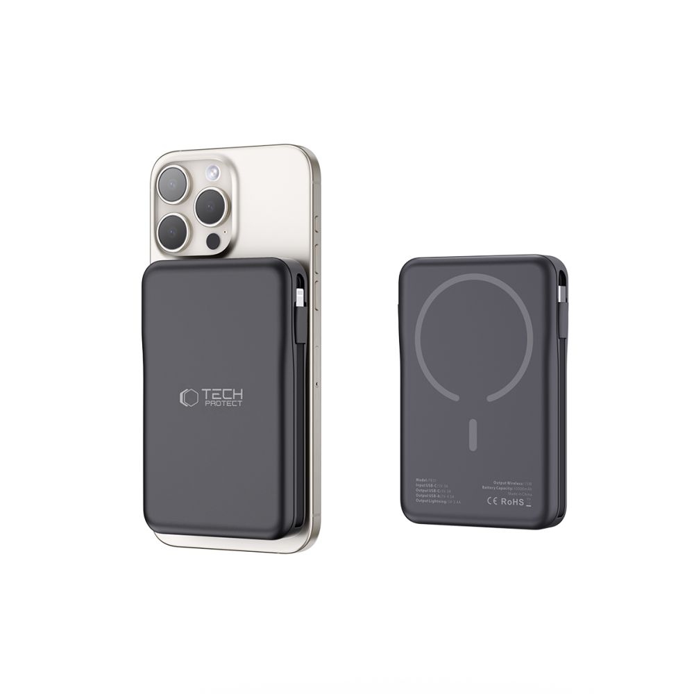 Tech-Protect PB31 LifeMag MagSafe powerbanka 10000 mAh 15W - čierna
