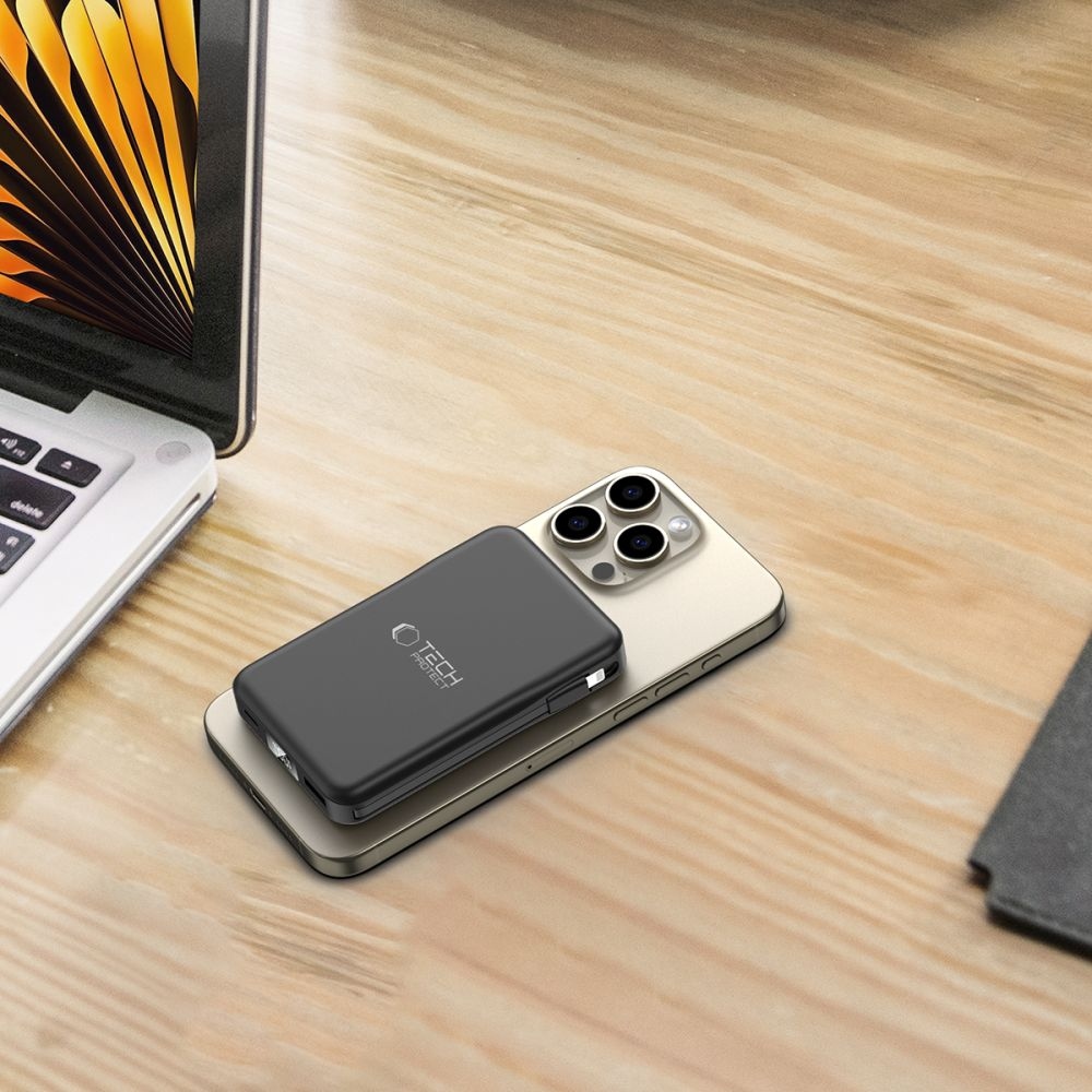 Tech-Protect PB31 LifeMag MagSafe powerbanka 10000 mAh 15W - čierna