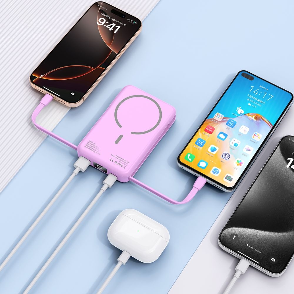 Tech-Protect PB31 LifeMag MagSafe powerbanka 10000 mAh 15W - tmavoružová