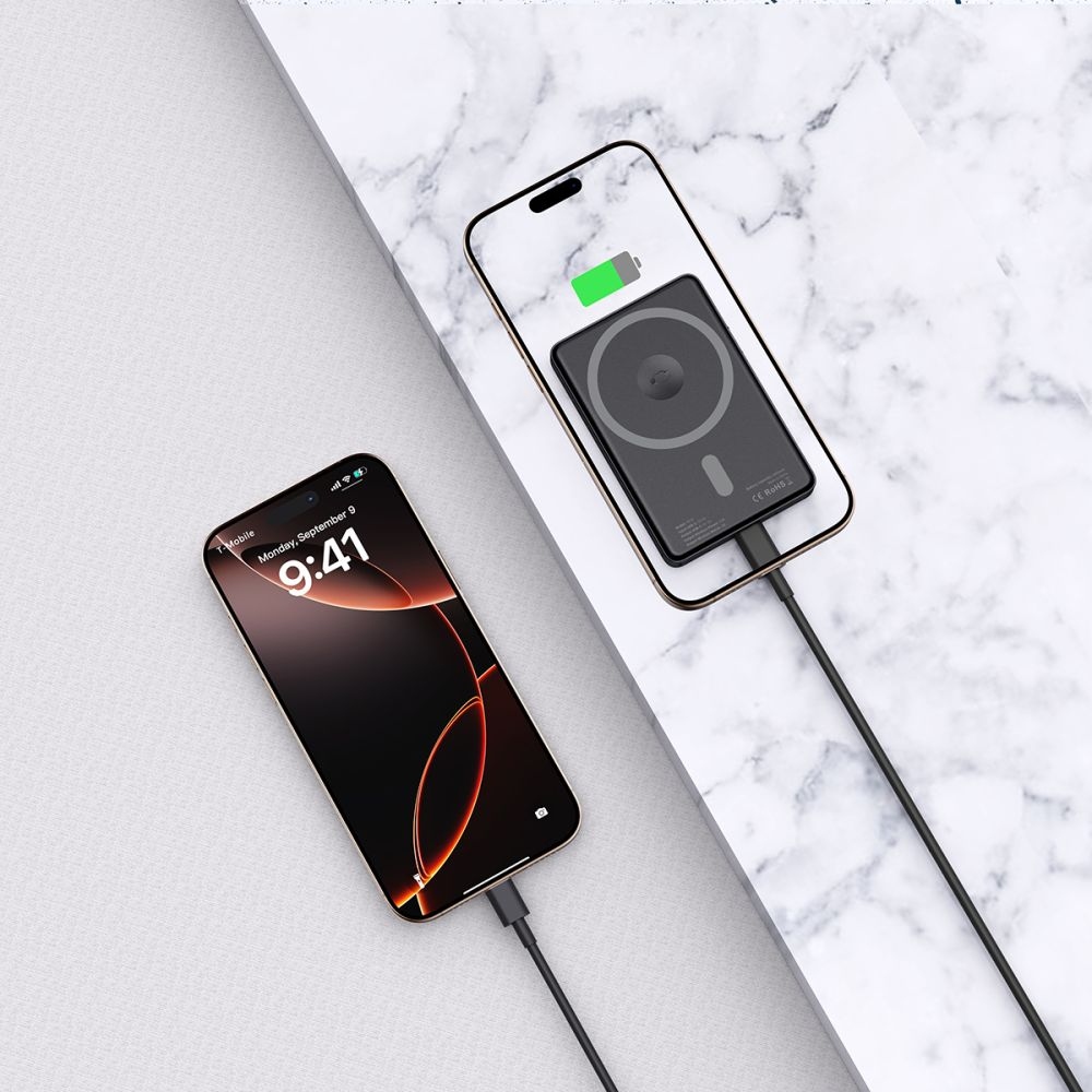 Tech-Protect PB33 LifeMag MagSafe powerbanka 5000 mAh 15W - čierna