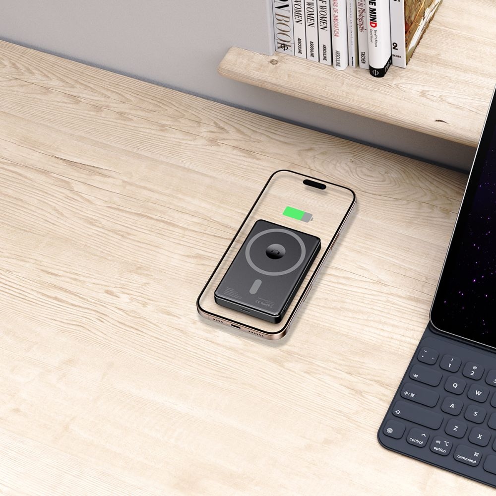 Tech-Protect PB33 LifeMag MagSafe powerbanka 5000 mAh 15W - čierna