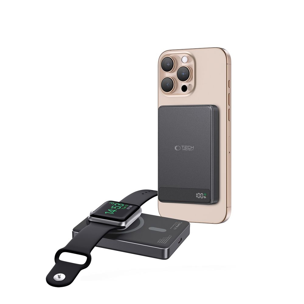 Tech-Protect PB33 LifeMag MagSafe powerbanka 5000 mAh 15W - čierna