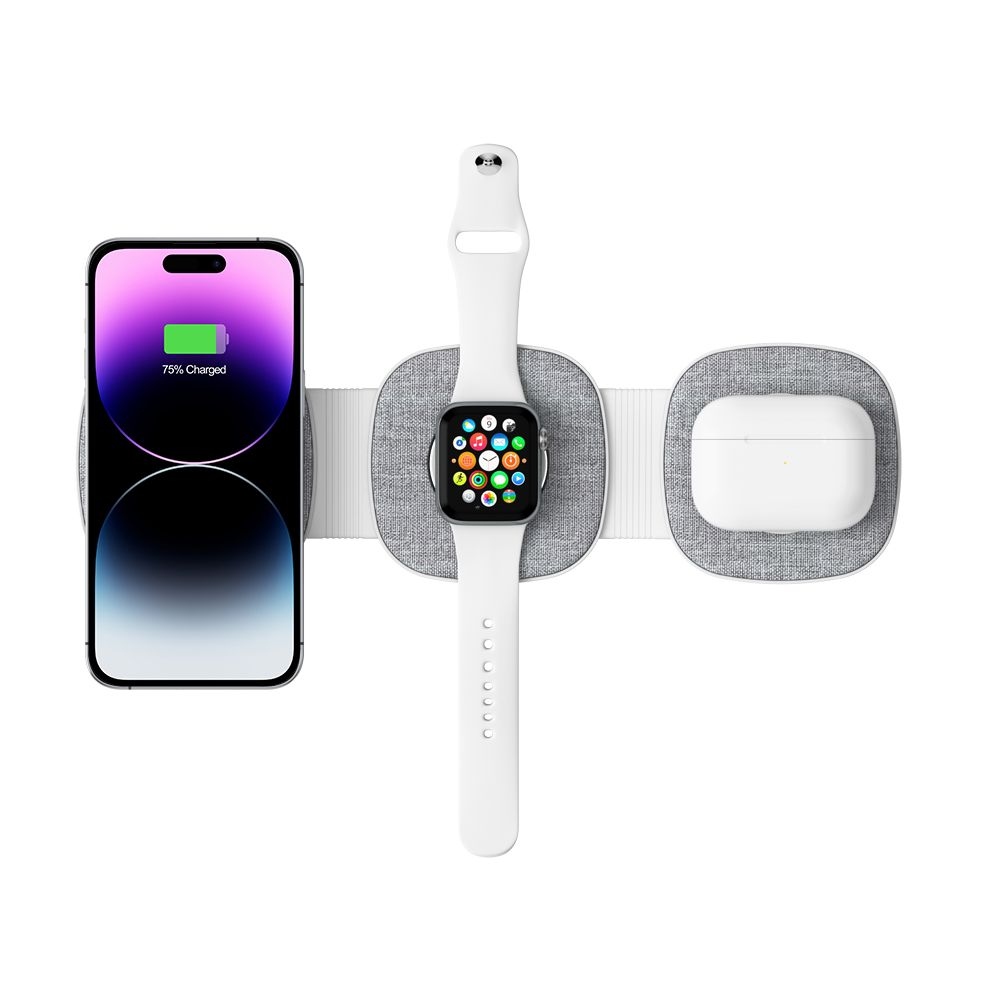 Tech-Protect QI15W-A32 cestovný nabíjací stojan 3v1 s MagSafe - šedý