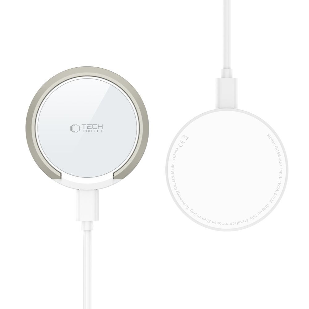 Tech-Protect QI15W-A33 bezdrôtová MagSafe nabíjačka so stojanom - biela