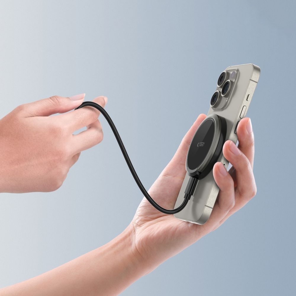 Tech-Protect QI15W-A33 bezdrôtová MagSafe nabíjačka so stojanom - čierna