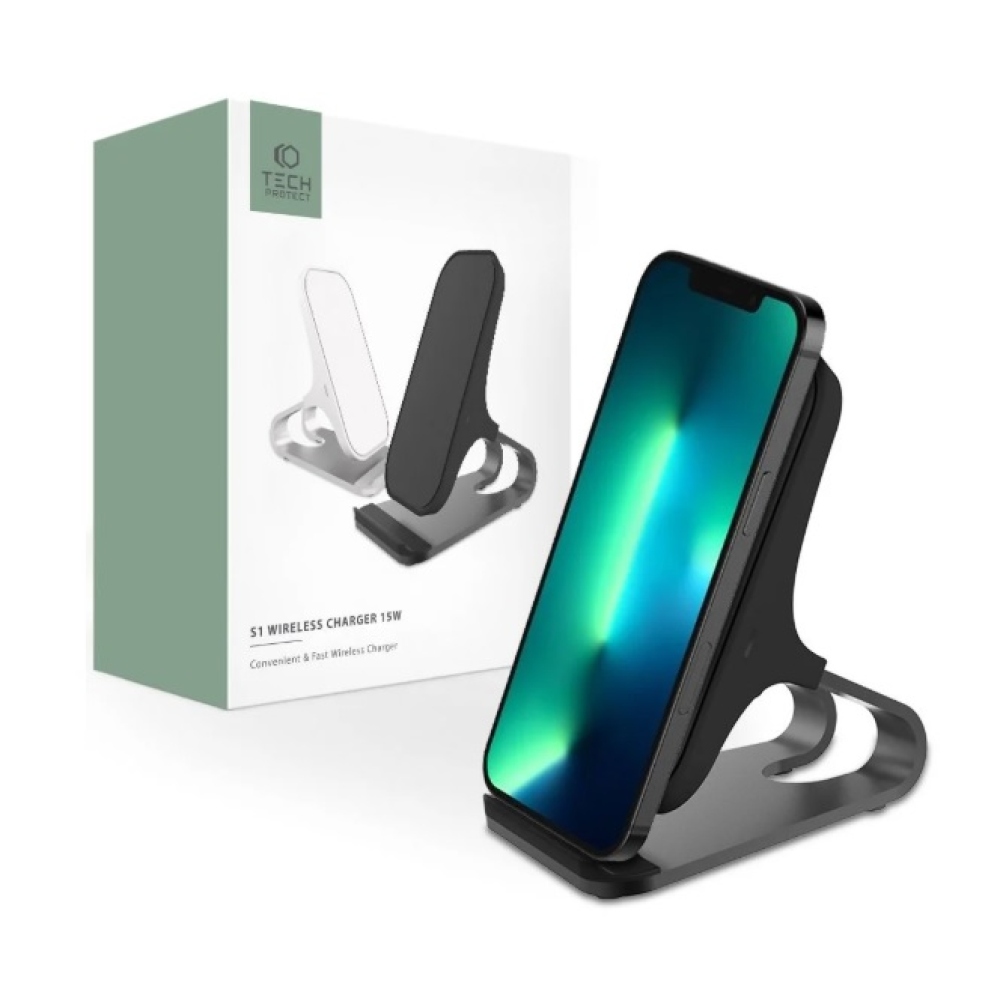 Tech-Protect S1 bezdrôtová nabíjačka 15W - čierna