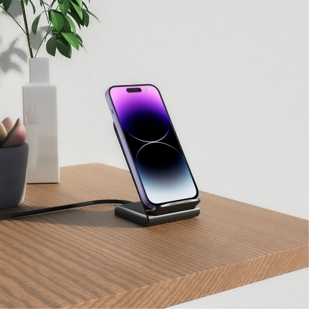 Tech-Protect S2 15W bezdrôtový nabíjací stojan - čierny