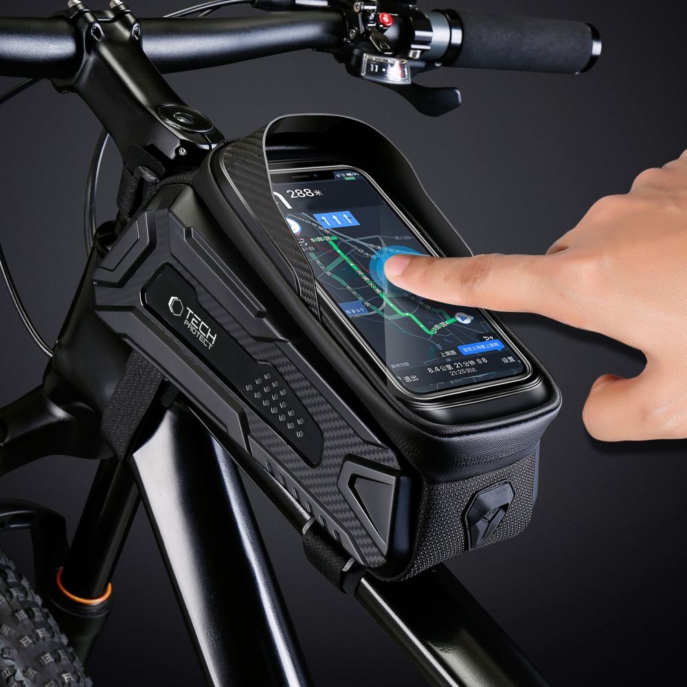 Tech-Protect SAKWA V2 L taška s držiakom mobilu na bicykel - čierna