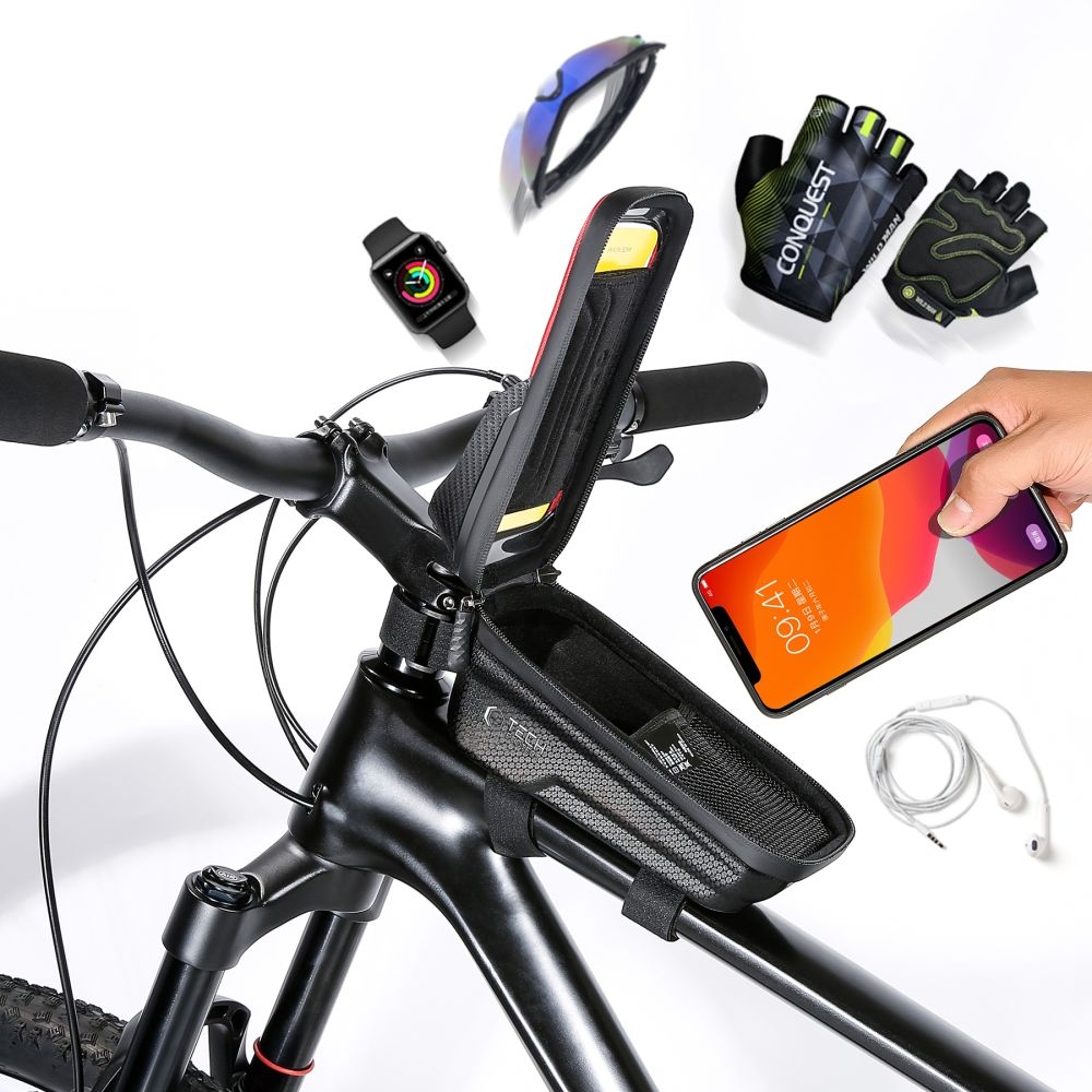 Tech-Protect SAKWA V2 M taška s držiakom mobilu na bicykel - čierna
