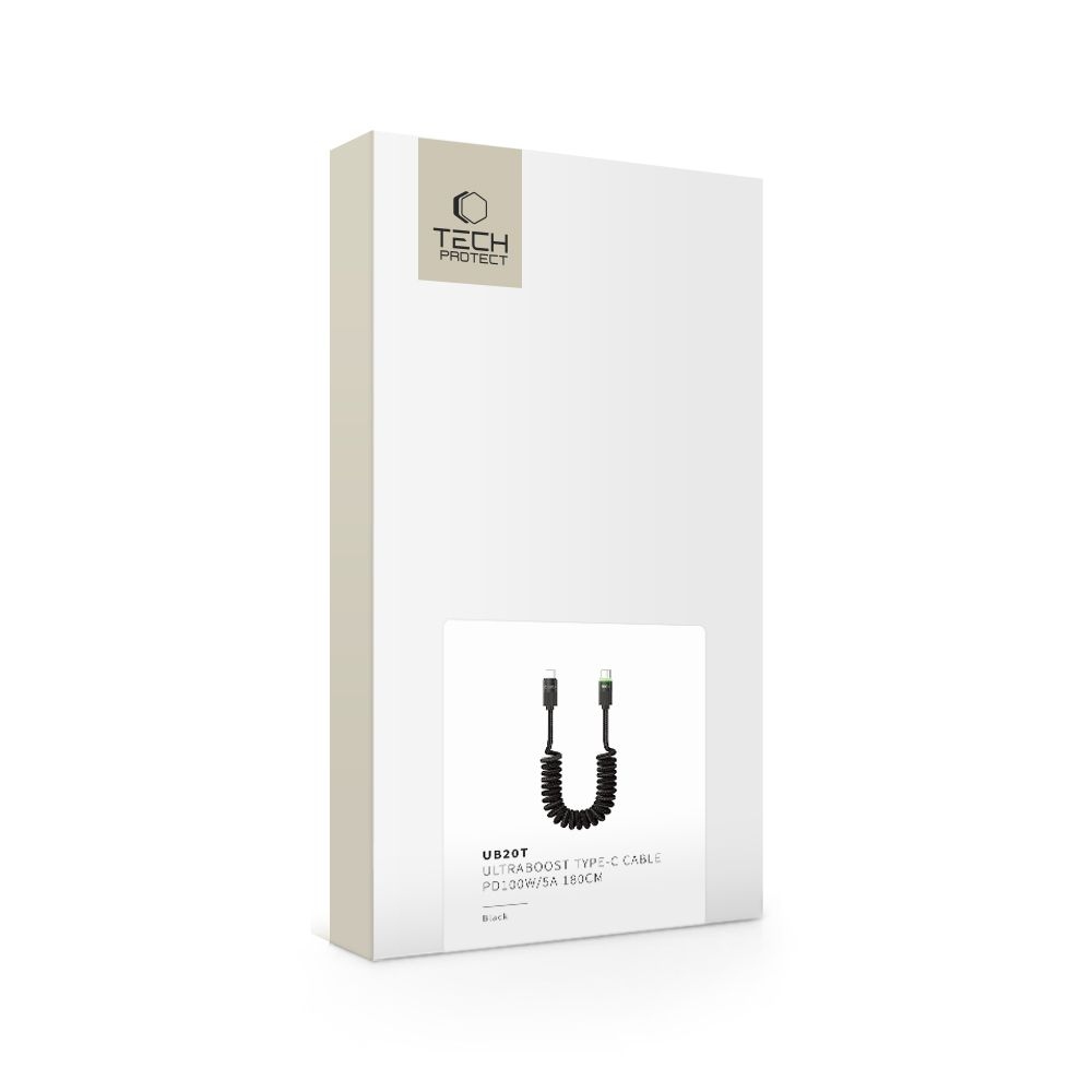 Tech-Protect UB20T Ultraboost kábel USB-C/USB-C PD 100W/5A 1,8m - čierny