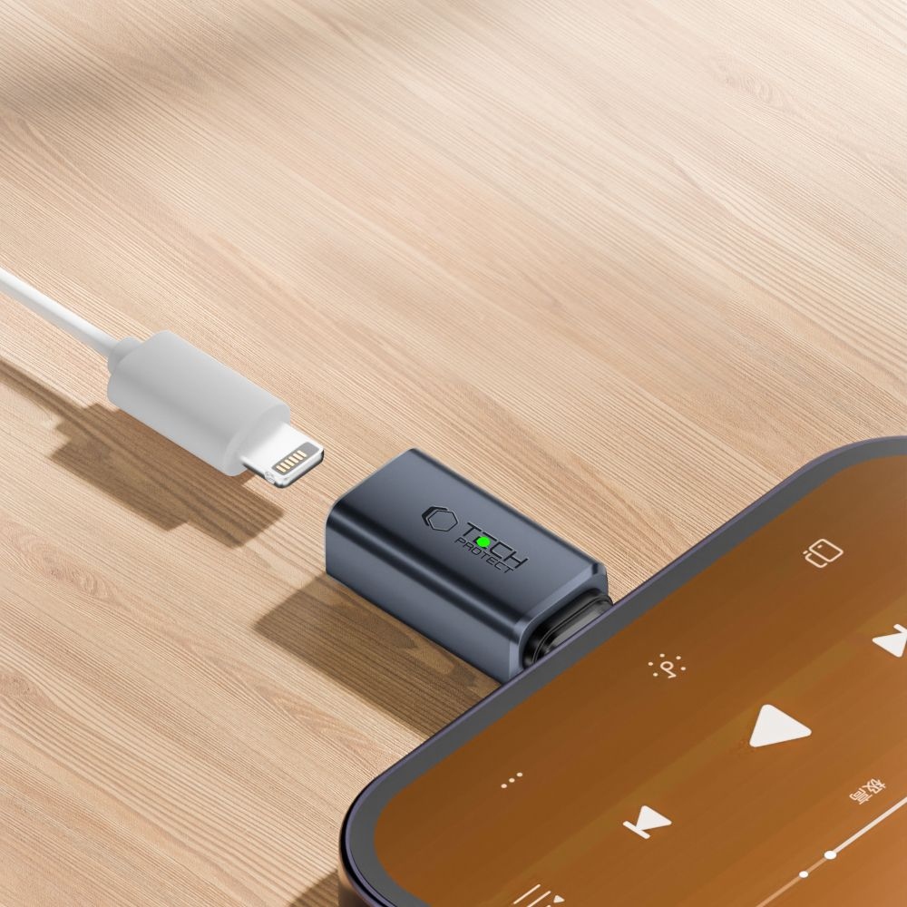 Tech-Protect UltraBoost Audio redukcia USB-C/Lightning - šedá