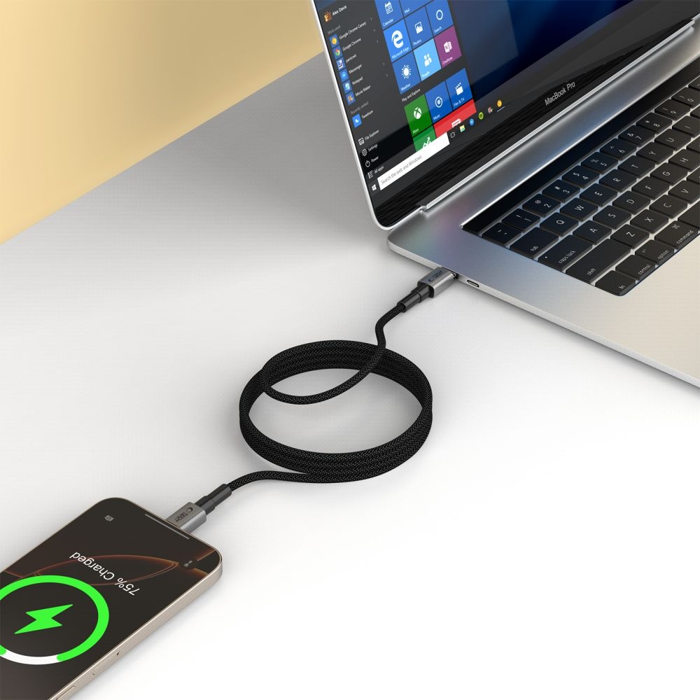 Tech-Protect UltraBoost DNA MagTwist USB-C/USB-C kábel 100W 1m - šedý
