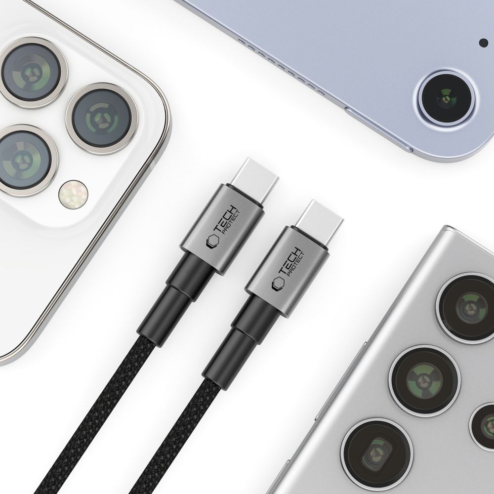 Tech-Protect UltraBoost kábel DNA USB-C/USB-C PD60W/3A 1m - šedý