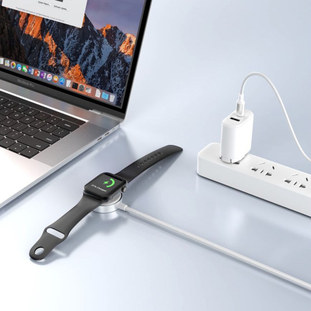 Tech-Protect Ultraboost MC02 USB-C magnetický nabíjací kábel pre Apple Watch 1m - biely