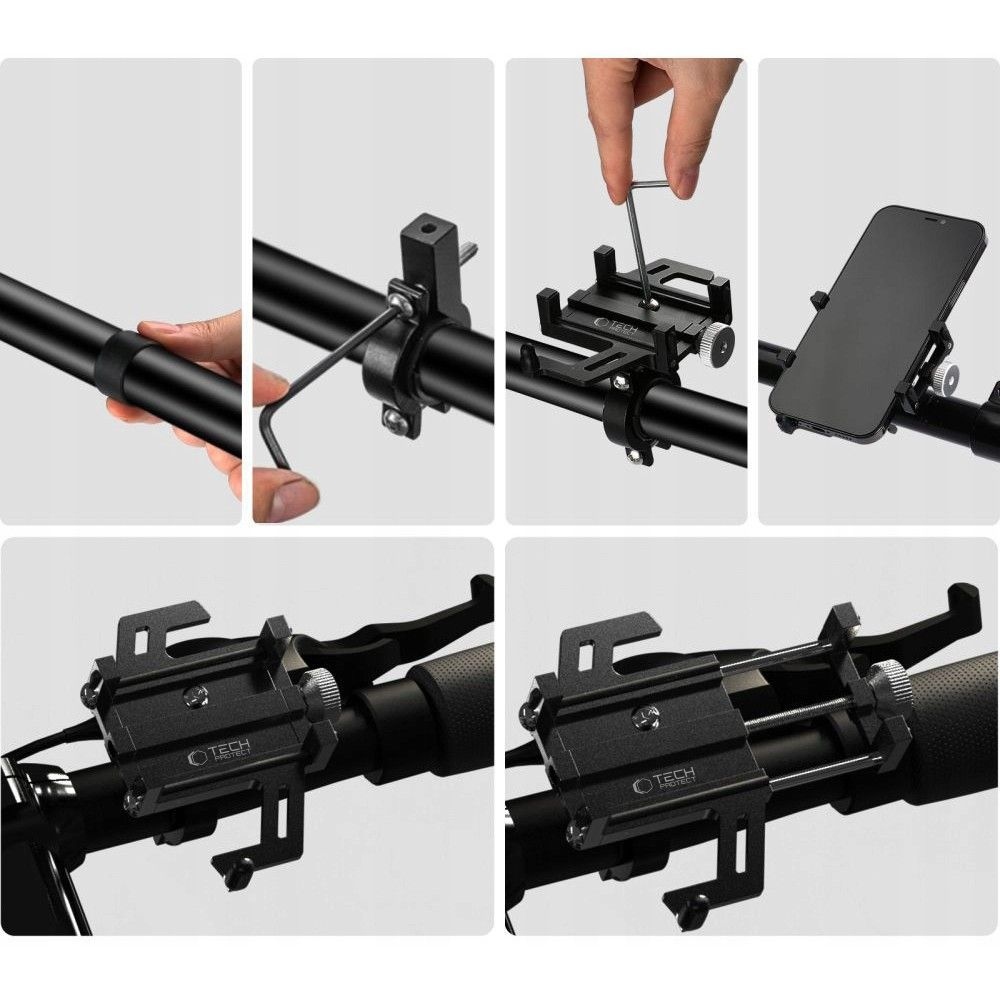 Tech-Protect V1 univerzálny kovový držiak na bicykel - čierny