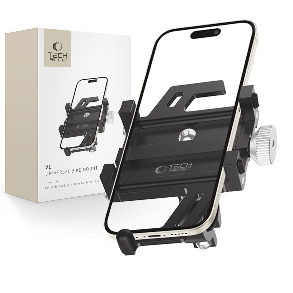 Tech-Protect V1 univerzálny kovový držiak na bicykel - čierny