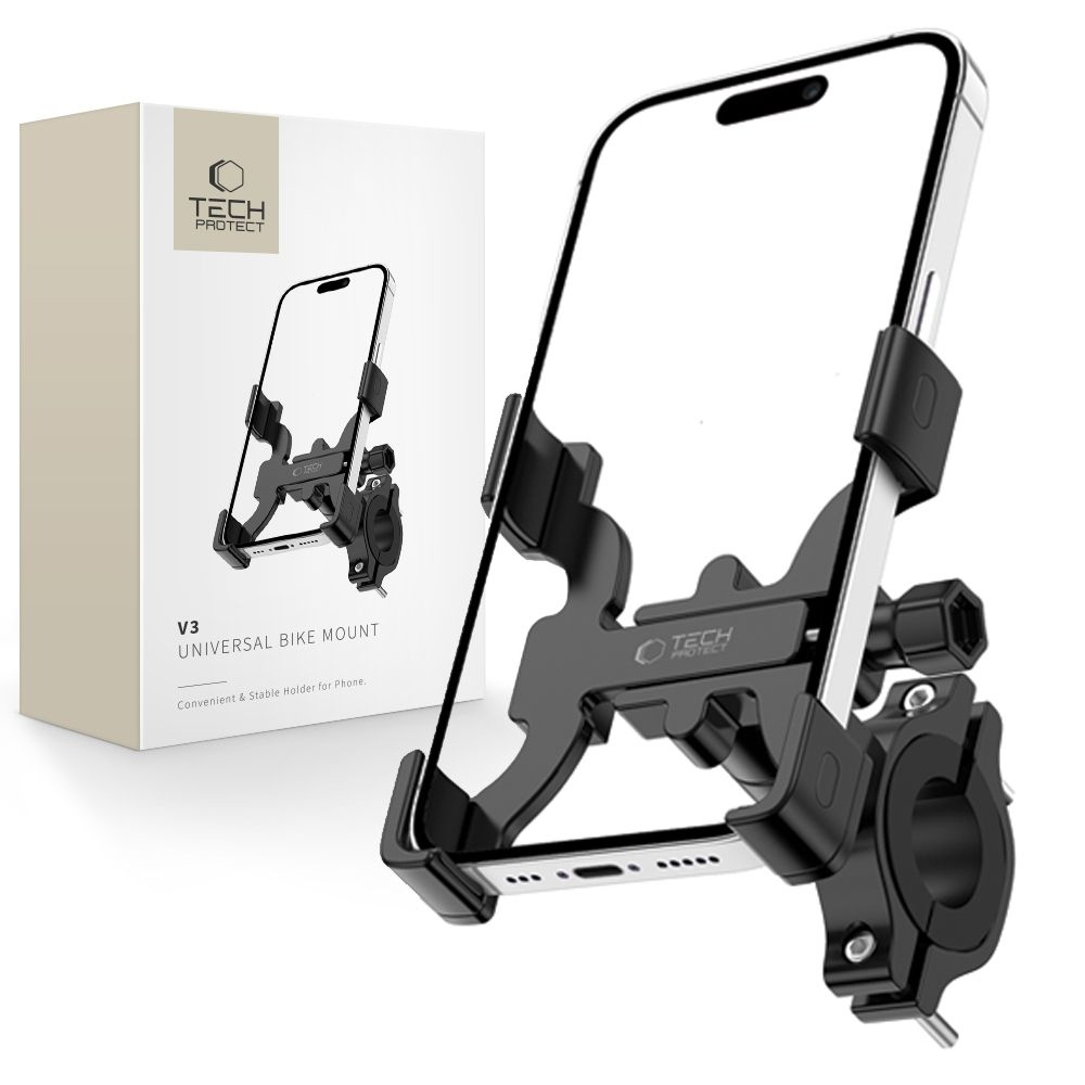 Tech-Protect V3 univerzálny kovový držiak na bicykel - čierny
