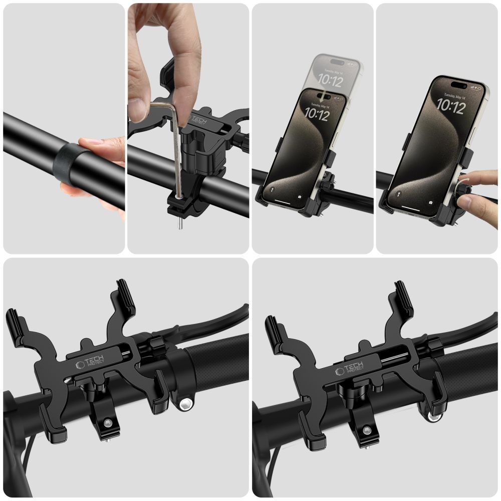 Tech-Protect V3 univerzálny kovový držiak na bicykel - čierny