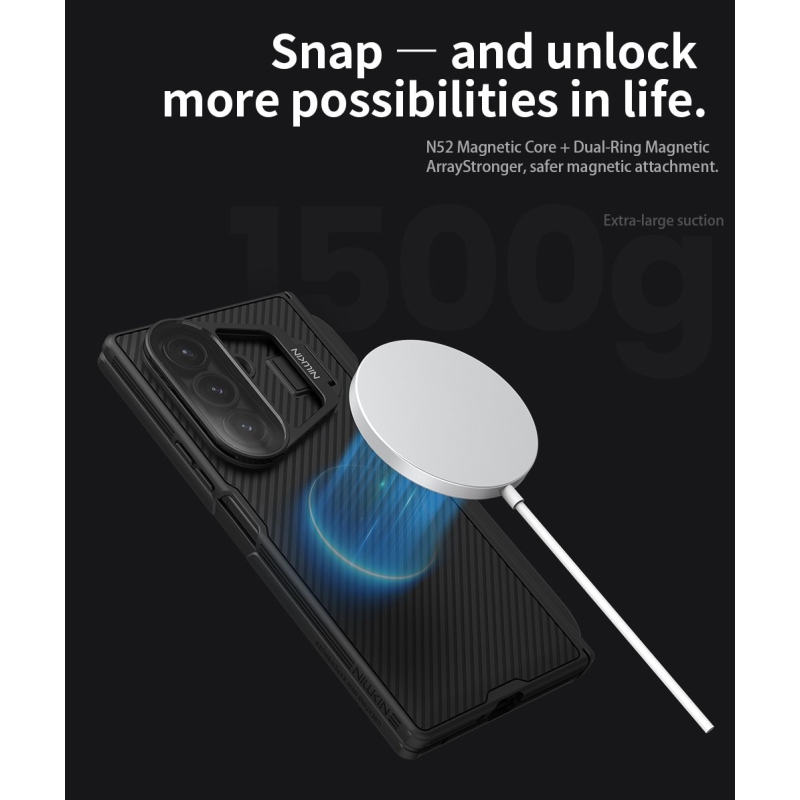 Nillkin CamShield Prop Magnetic Pen Slot (Transparent Lens) Zadný kryt pre Samsung Galaxy Z Fold 7 Black