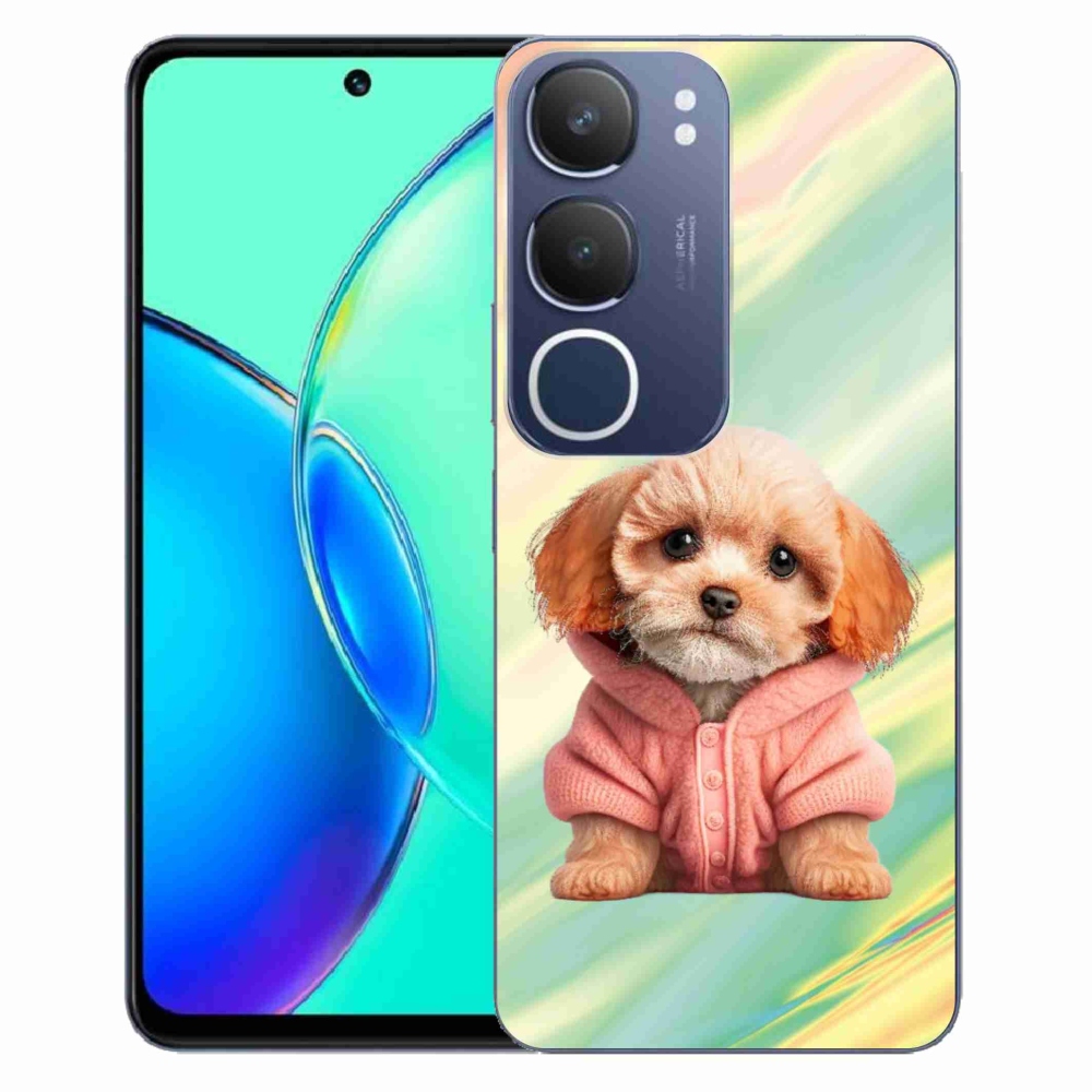 Gélový kryt mmCase na Vivo Y19s - šteňa vo svetri
