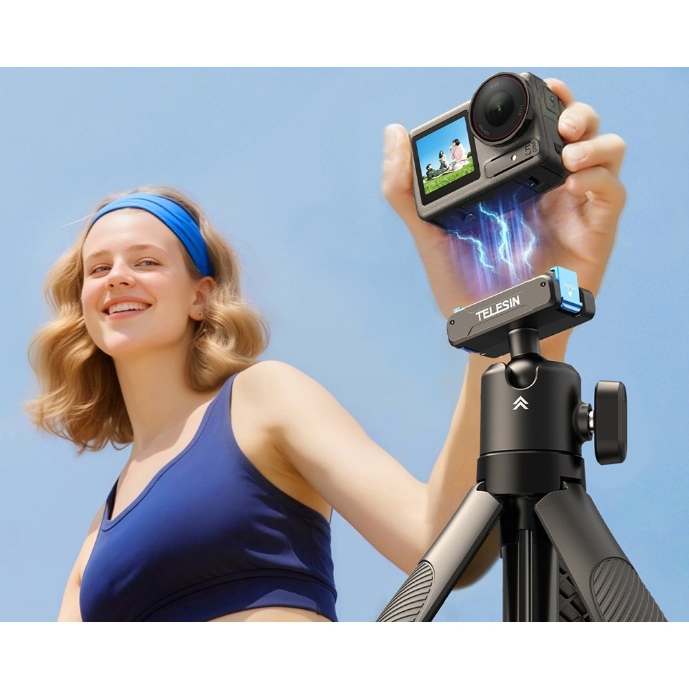 TELESIN teleskopická selfie tyč so statívom pre DJI Osmo 360, Action 5 Pro, 4 a 3