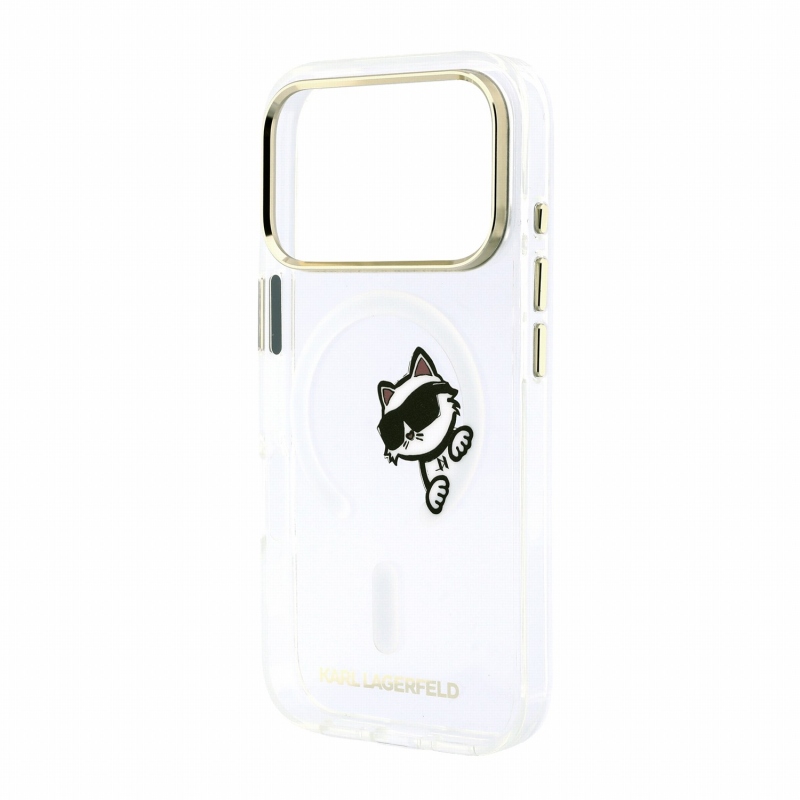 Karl Lagerfeld IML Choupette Peekaboo Magsafe zadný kryt pre iPhone 18 Pro, priehľadný