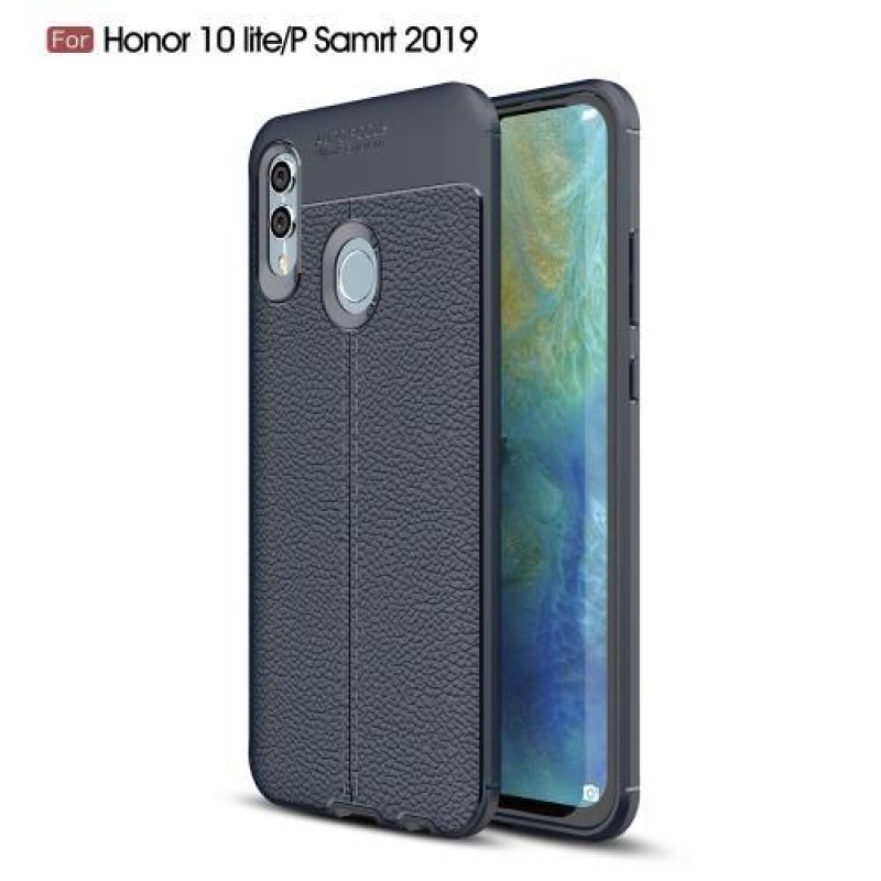 Text odolný gélový obal na mobil Honor 10 Lite a Huawei P Smart (2019) - tmavomodrý