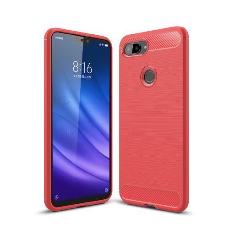 Texture odolný gélový kryt na mobil Xiaomi Mi 8 Lite - červený