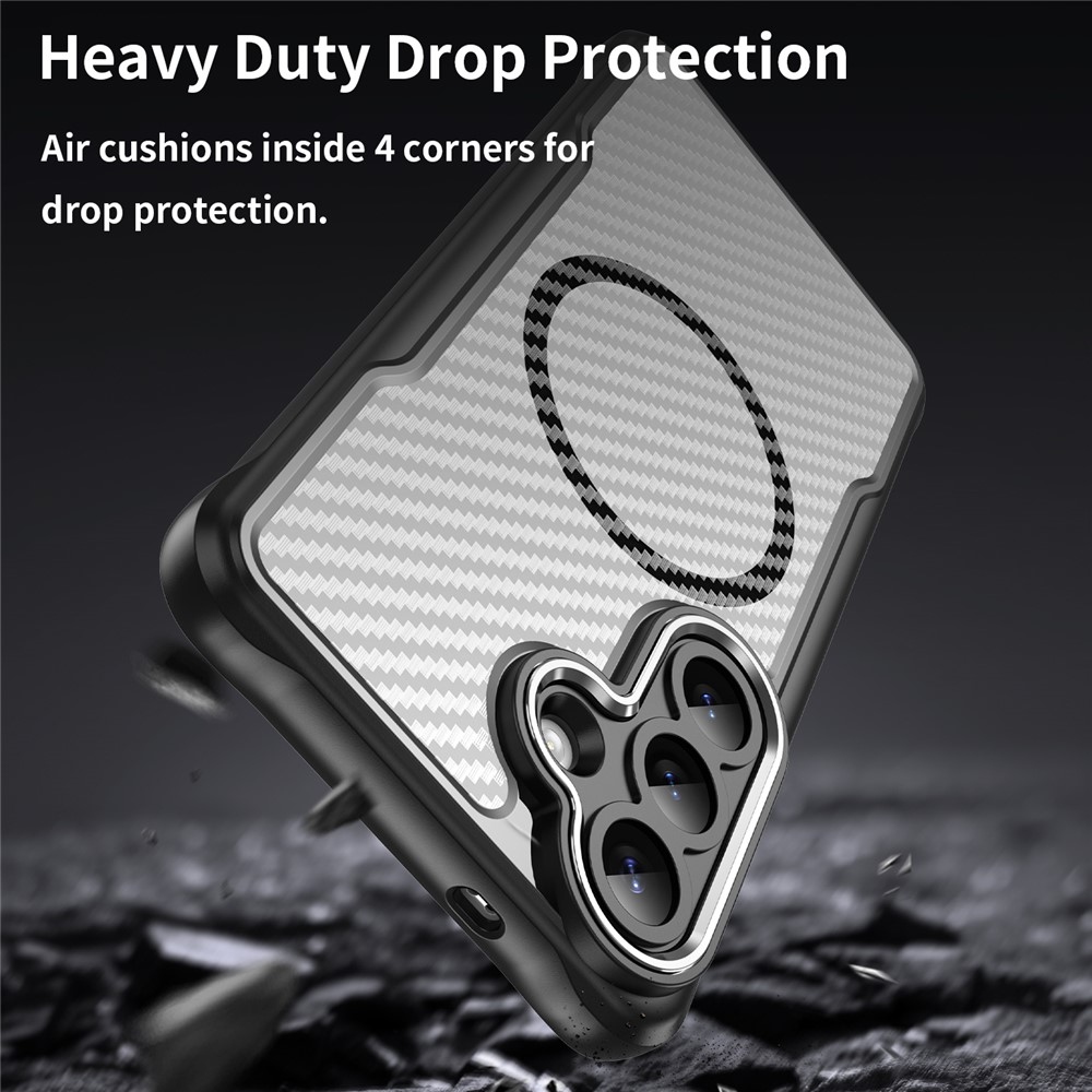 Textúra odolný kryt s podporou MagSafe na Samsung Galaxy S26+ - čierny