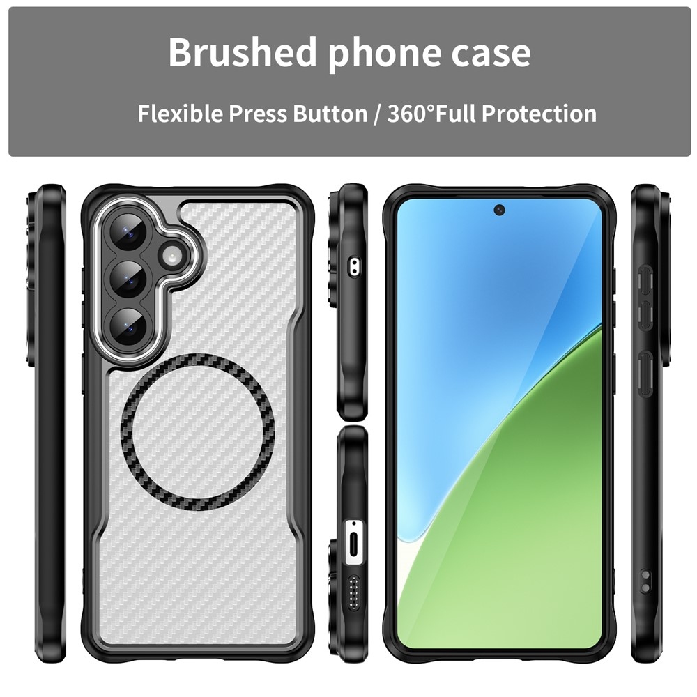 Textúra odolný kryt s podporou MagSafe na Samsung Galaxy S26+ - čierny