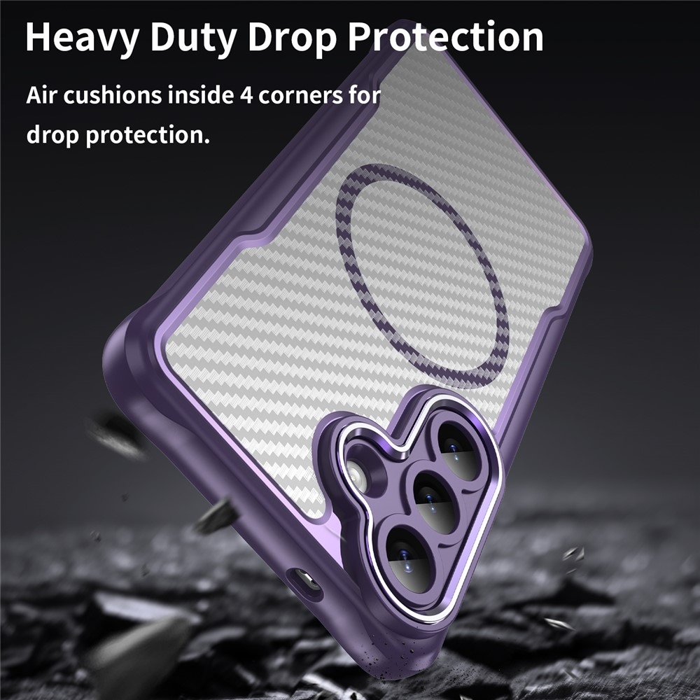 Textúra odolný kryt s podporou MagSafe na Samsung Galaxy S26+ - fialový