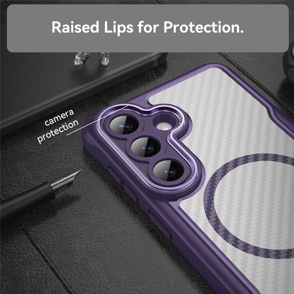 Textúra odolný kryt s podporou MagSafe na Samsung Galaxy S26+ - fialový