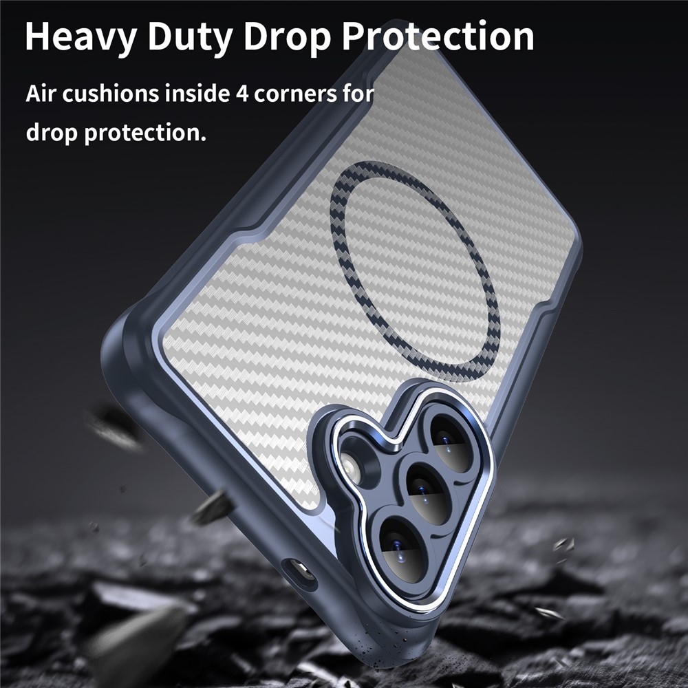 Texture odolný kryt s podporou MagSafe na Samsung Galaxy S26+ - modrý