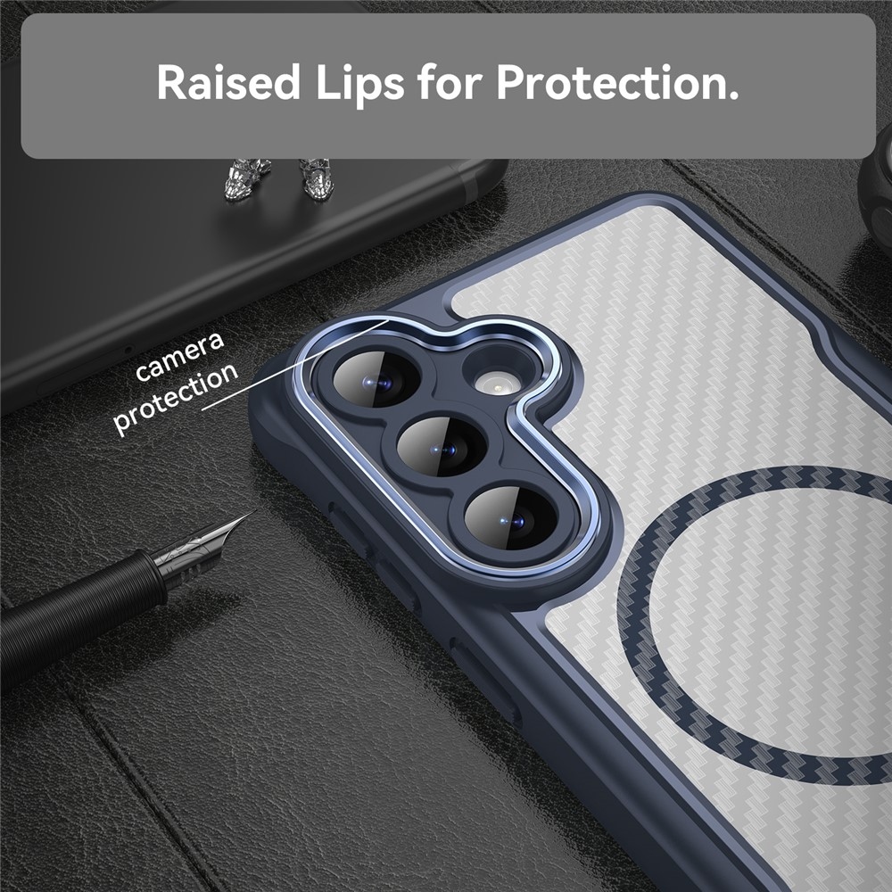 Texture odolný kryt s podporou MagSafe na Samsung Galaxy S26+ - modrý