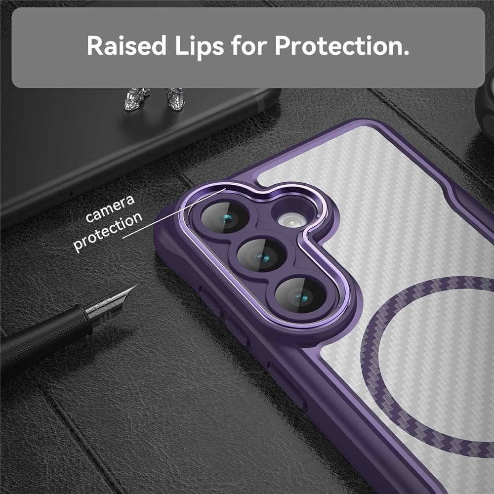 Textúra odolný kryt s podporou MagSafe na Samsung Galaxy S26/S26 Pro - fialový