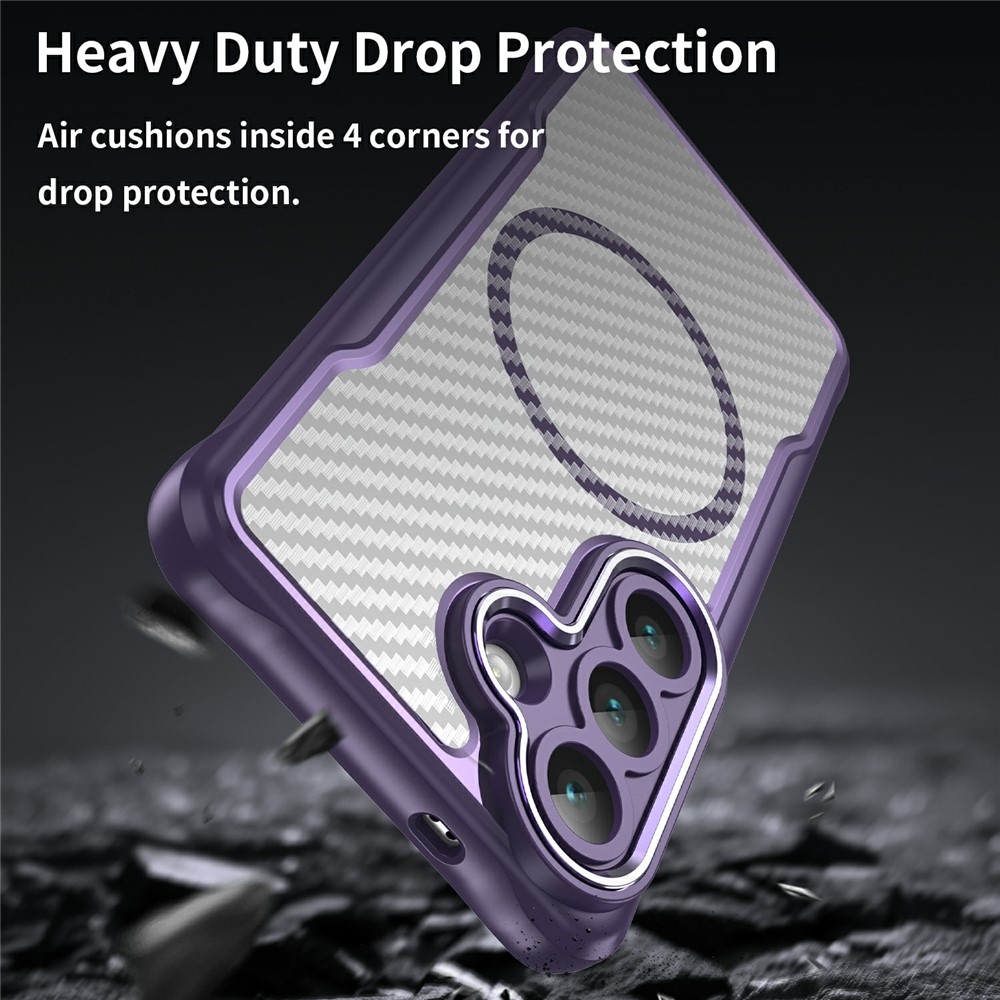 Textúra odolný kryt s podporou MagSafe na Samsung Galaxy S26/S26 Pro - fialový