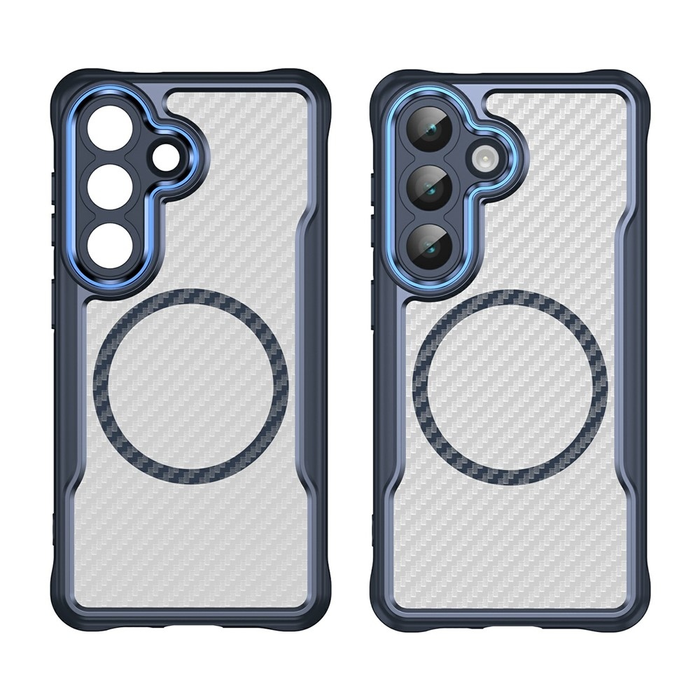 Textúra odolný kryt s podporou MagSafe na Samsung Galaxy S26/S26 Pro - modrý