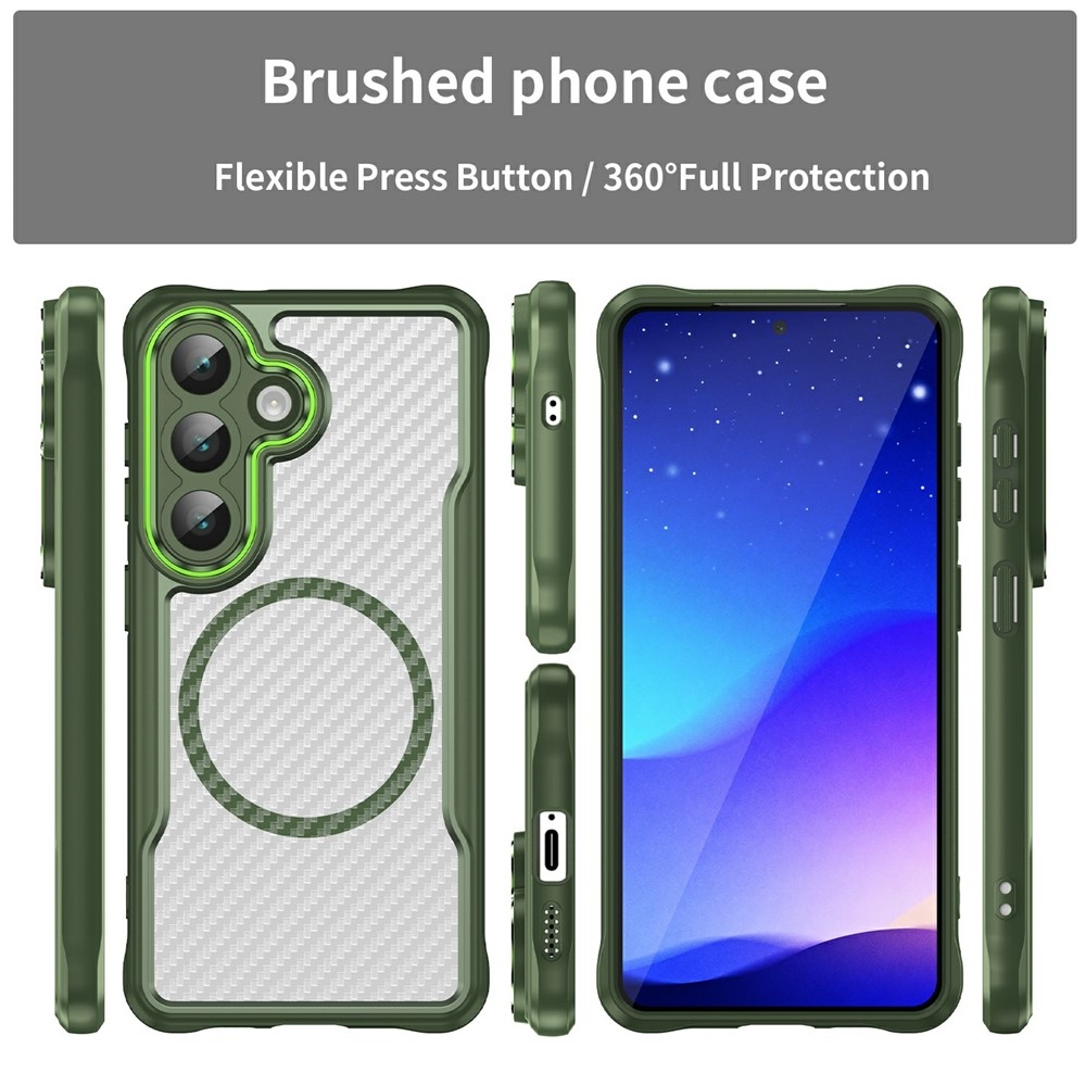 Textúra odolný kryt s podporou MagSafe na Samsung Galaxy S26/S26 Pro - zelený