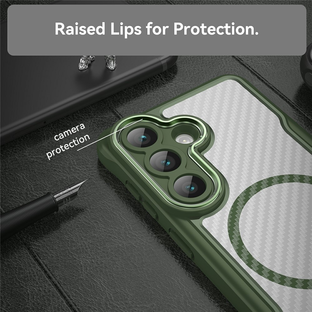 Textúra odolný kryt s podporou MagSafe na Samsung Galaxy S26/S26 Pro - zelený