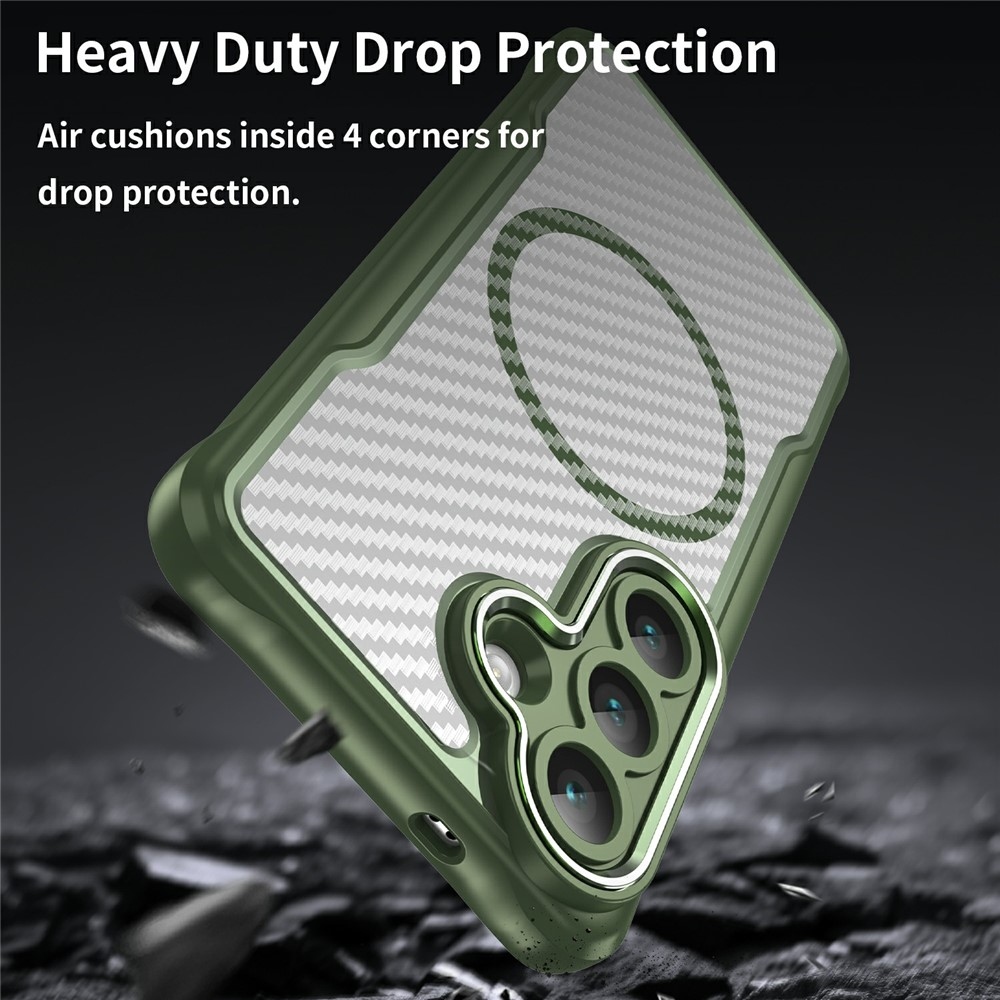 Textúra odolný kryt s podporou MagSafe na Samsung Galaxy S26/S26 Pro - zelený