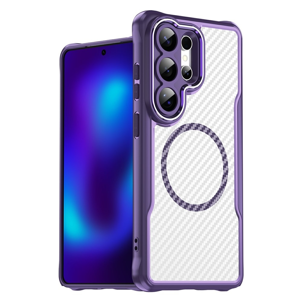 Textúra odolný kryt s podporou MagSafe na Samsung Galaxy S26 Ultra - fialový