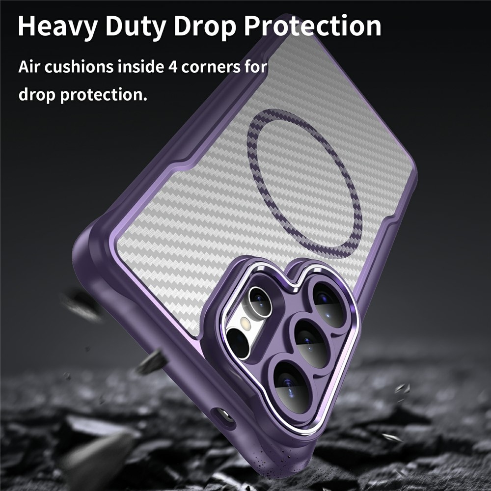 Textúra odolný kryt s podporou MagSafe na Samsung Galaxy S26 Ultra - fialový