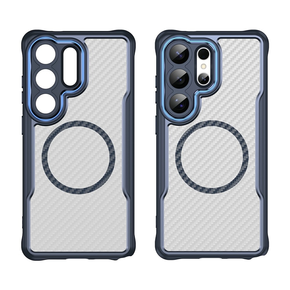 Textúra odolný kryt s podporou MagSafe na Samsung Galaxy S26 Ultra - modrý