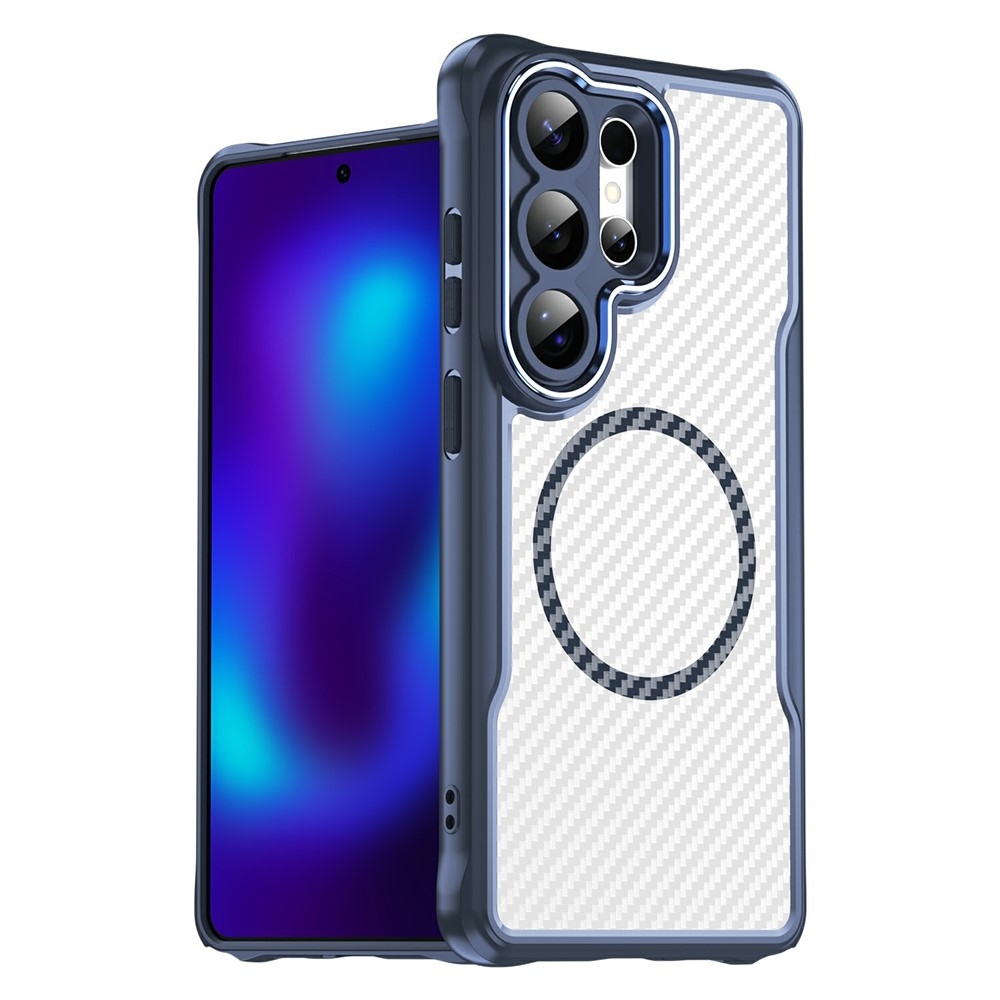 Textúra odolný kryt s podporou MagSafe na Samsung Galaxy S26 Ultra - modrý