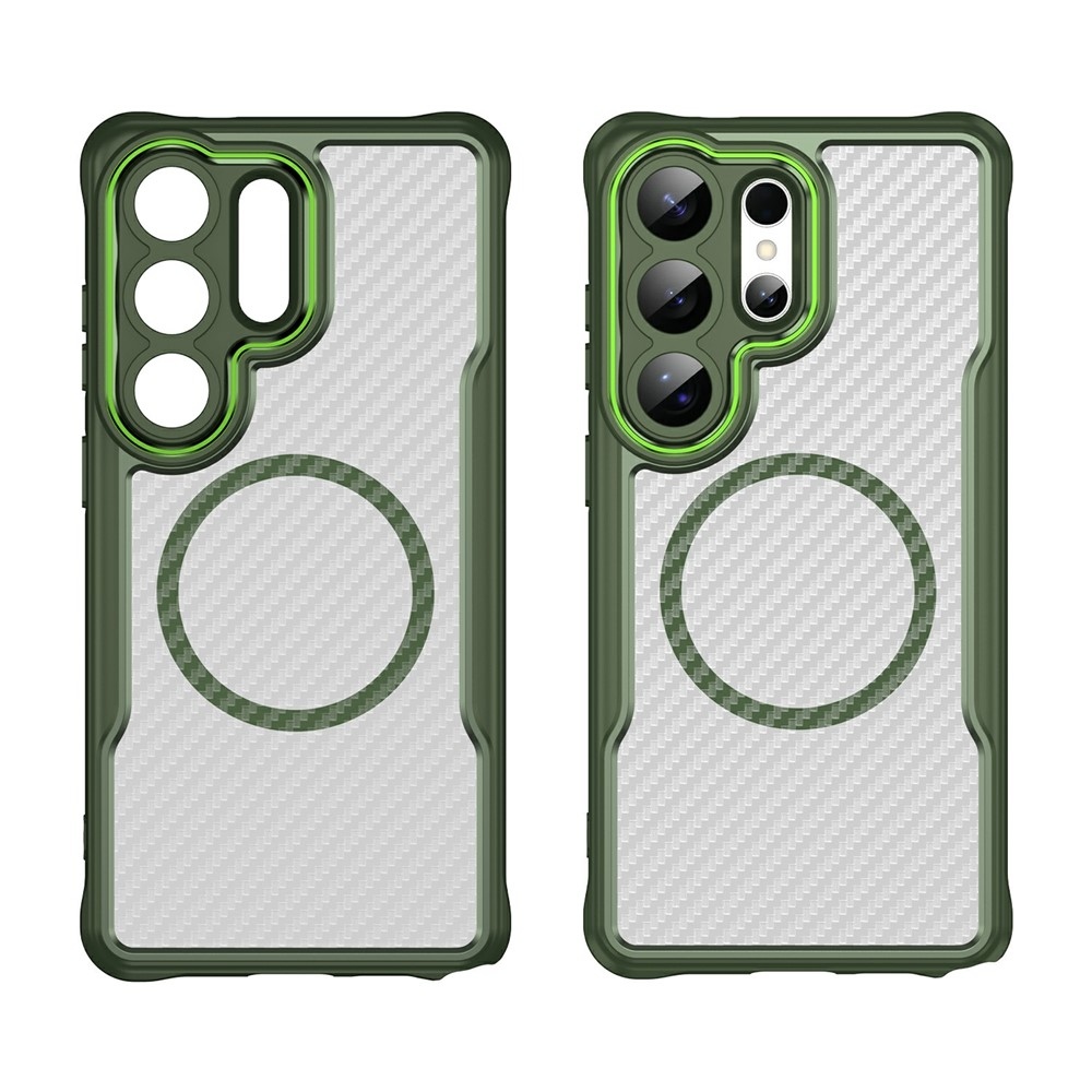 Textúra odolný kryt s podporou MagSafe na Samsung Galaxy S26 Ultra - zelený