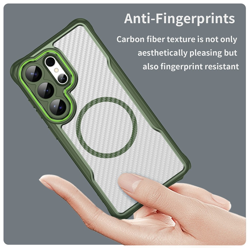 Textúra odolný kryt s podporou MagSafe na Samsung Galaxy S26 Ultra - zelený