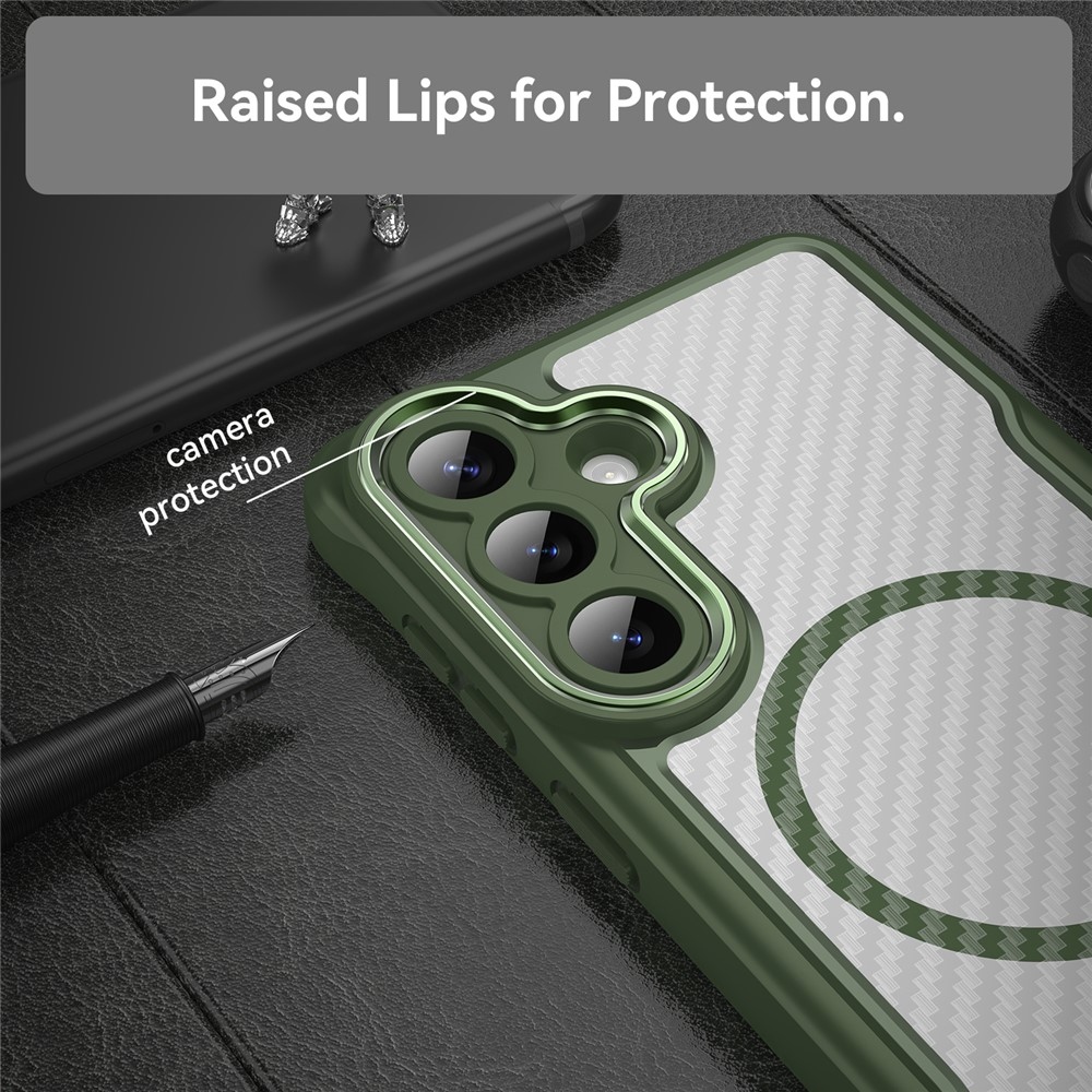 Textúra odolný kryt s podporou MagSafe na Samsung Galaxy S26+ - zelený