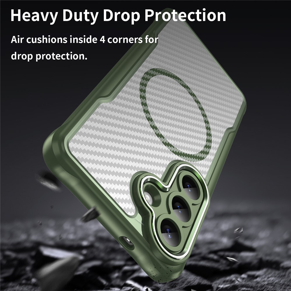 Textúra odolný kryt s podporou MagSafe na Samsung Galaxy S26+ - zelený