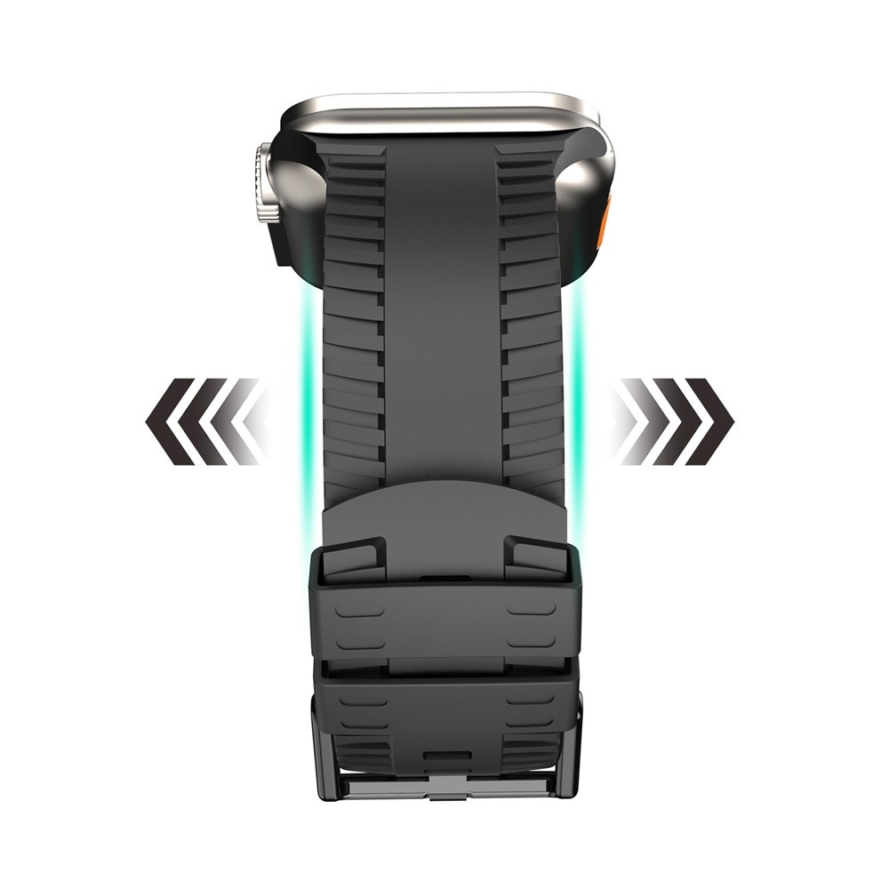 Texture silikónový remienok na Apple Watch Ultra 4/3/2/1 49mm/12/11/10 46mm - čierny